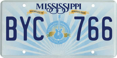 MS license plate BYC766
