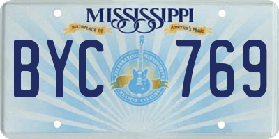 MS license plate BYC769
