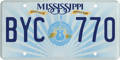 MS license plate BYC770