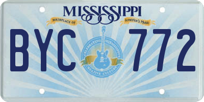 MS license plate BYC772