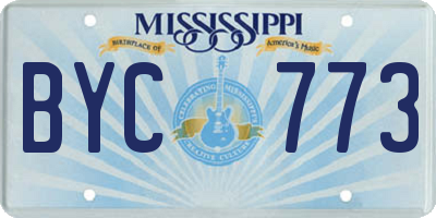 MS license plate BYC773