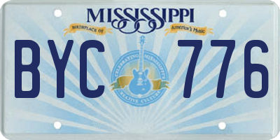 MS license plate BYC776