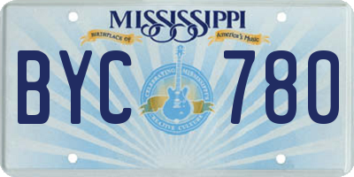 MS license plate BYC780