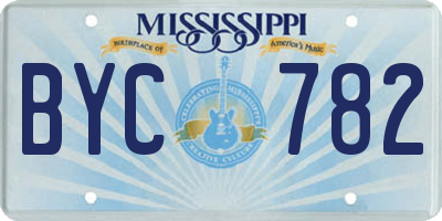 MS license plate BYC782