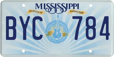 MS license plate BYC784