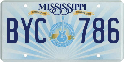 MS license plate BYC786