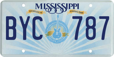 MS license plate BYC787