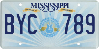 MS license plate BYC789