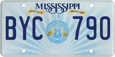 MS license plate BYC790
