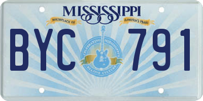 MS license plate BYC791