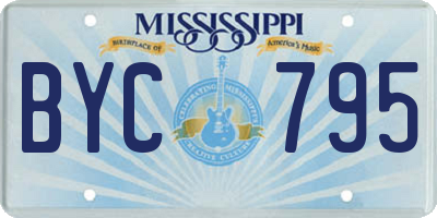 MS license plate BYC795