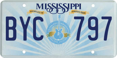 MS license plate BYC797