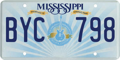 MS license plate BYC798