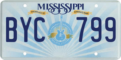 MS license plate BYC799