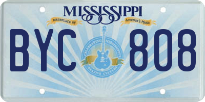 MS license plate BYC808
