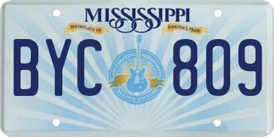 MS license plate BYC809