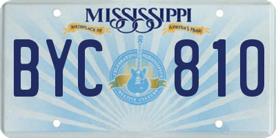 MS license plate BYC810