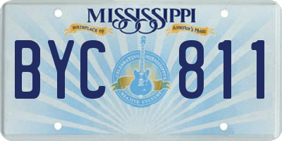 MS license plate BYC811