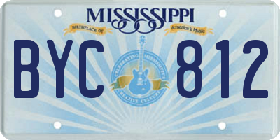 MS license plate BYC812