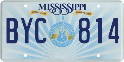 MS license plate BYC814