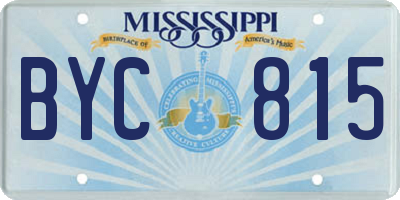 MS license plate BYC815