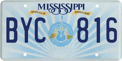 MS license plate BYC816