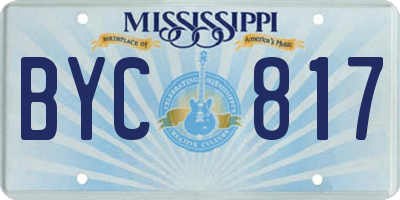 MS license plate BYC817