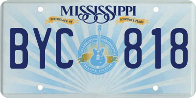 MS license plate BYC818