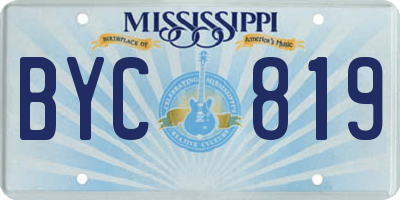 MS license plate BYC819