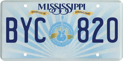 MS license plate BYC820