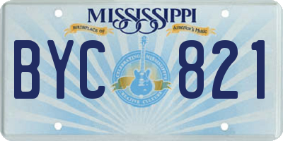 MS license plate BYC821