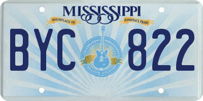 MS license plate BYC822