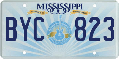 MS license plate BYC823
