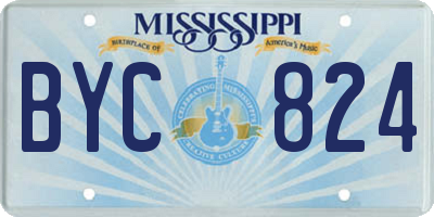 MS license plate BYC824