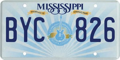 MS license plate BYC826
