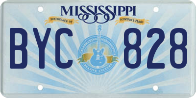 MS license plate BYC828