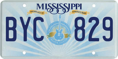 MS license plate BYC829