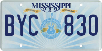 MS license plate BYC830