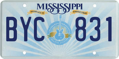 MS license plate BYC831