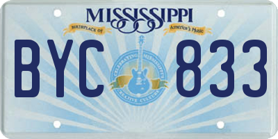 MS license plate BYC833