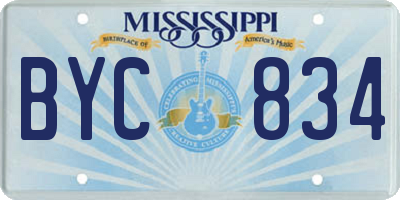 MS license plate BYC834