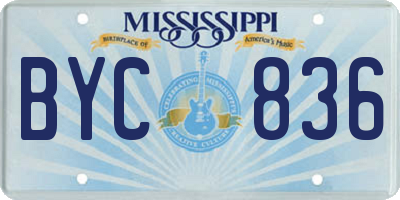 MS license plate BYC836
