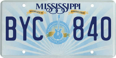 MS license plate BYC840