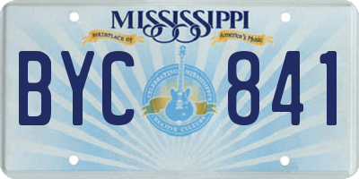 MS license plate BYC841