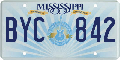 MS license plate BYC842