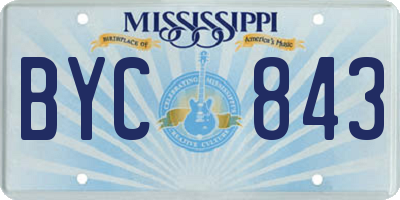 MS license plate BYC843