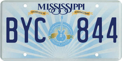 MS license plate BYC844