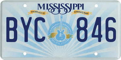 MS license plate BYC846