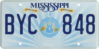 MS license plate BYC848