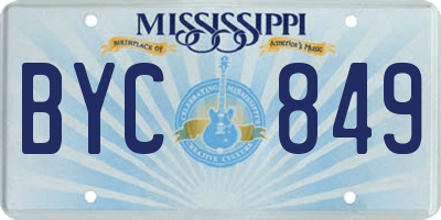 MS license plate BYC849